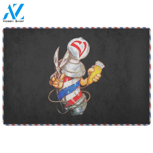 Barber Doormat Barber Pole | Welcome Mat | House Warming Gift