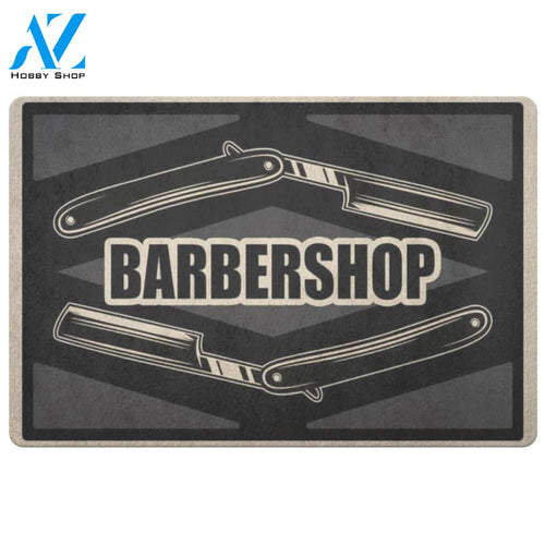 Barber Doormat Barber Shop Gold Razor | Welcome Mat | House Warming Gift