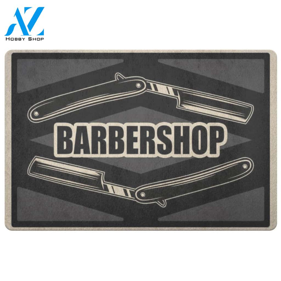Barber Doormat Barber Shop Gold Razor | Welcome Mat | House Warming Gift