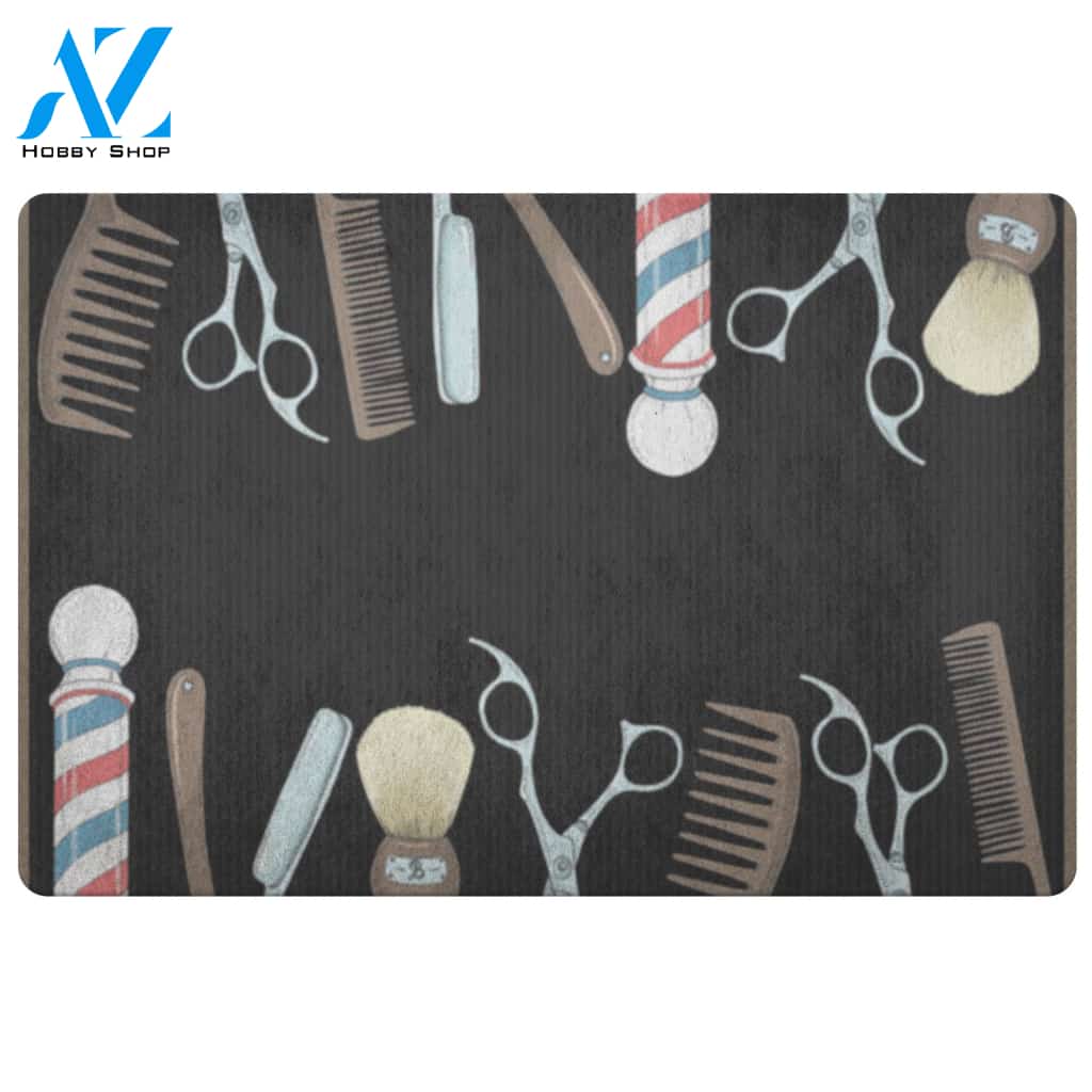 Barber Doormat Barber Tool Kit Black Indoor And Outdoor Doormat Gift For Friend Family Birthday Gift Decor Warm House Gift Welcome Mat