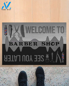 Barber Shop Welcome Funny Indoor And Outdoor Doormat Warm House Gift Welcome Mat Birthday Gift For Barber Shop