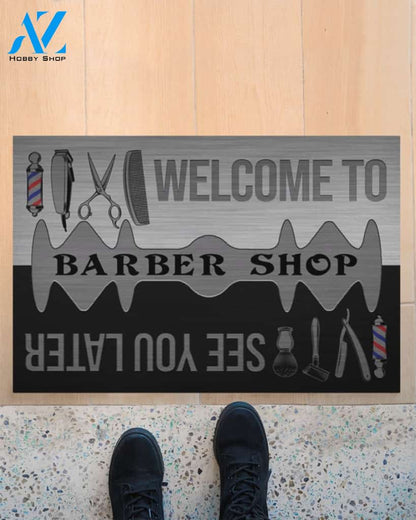 Barber Shop Welcome Funny Indoor And Outdoor Doormat Warm House Gift Welcome Mat Birthday Gift For Barber Shop