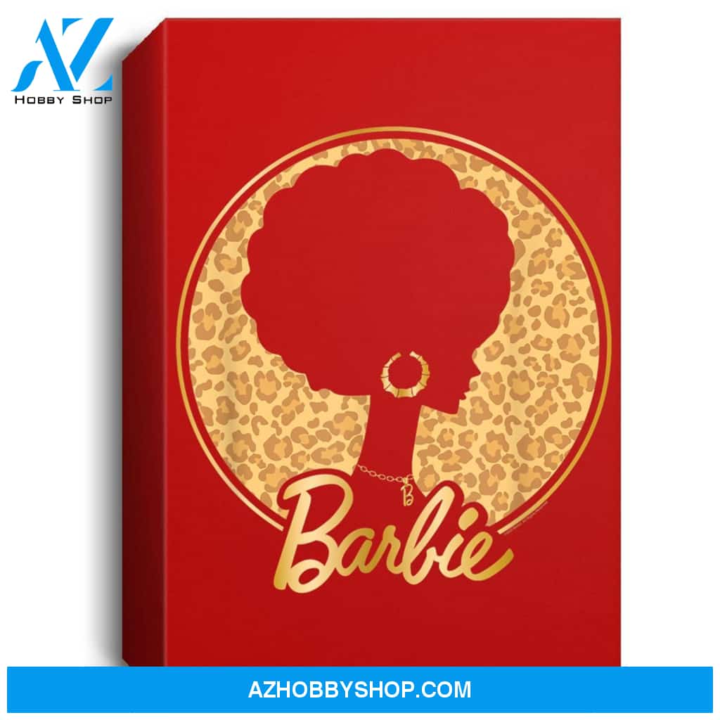 Barbie Afro Barbie Leopard Portrait Canvas