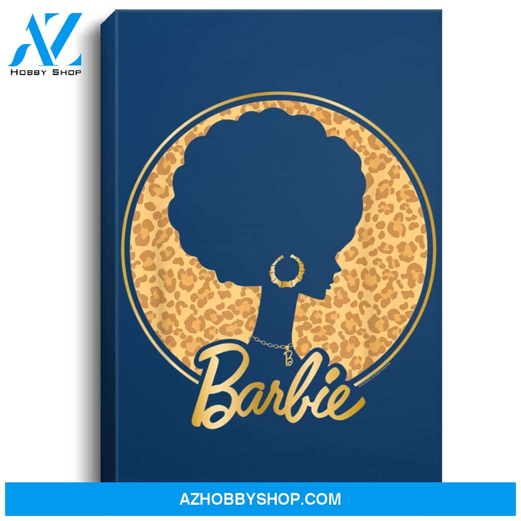 Barbie Afro Barbie Leopard Portrait Canvas