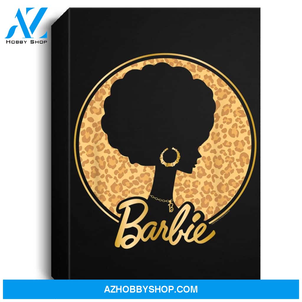 Barbie Afro Barbie Leopard Portrait Canvas