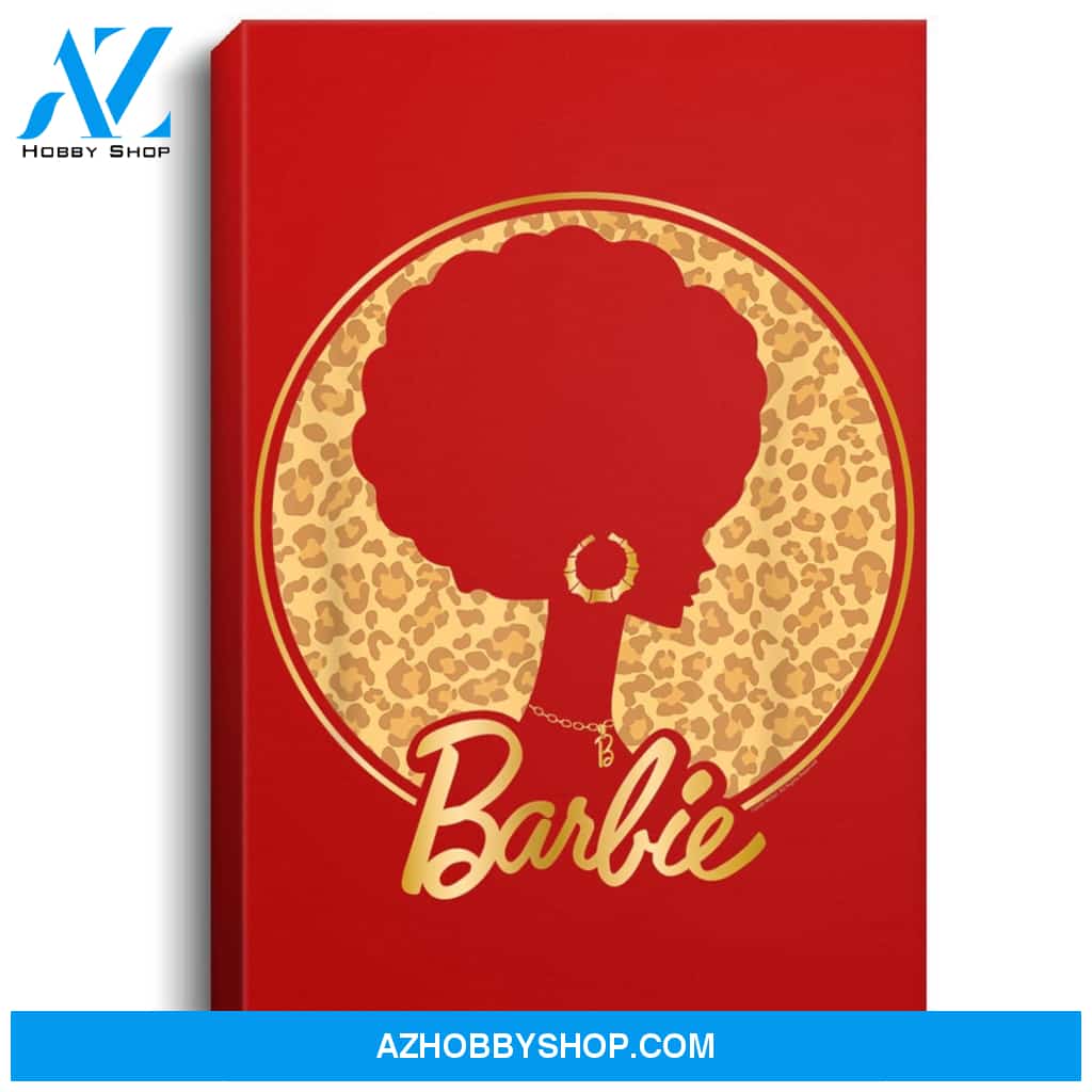 Barbie Afro Barbie Leopard Portrait Canvas