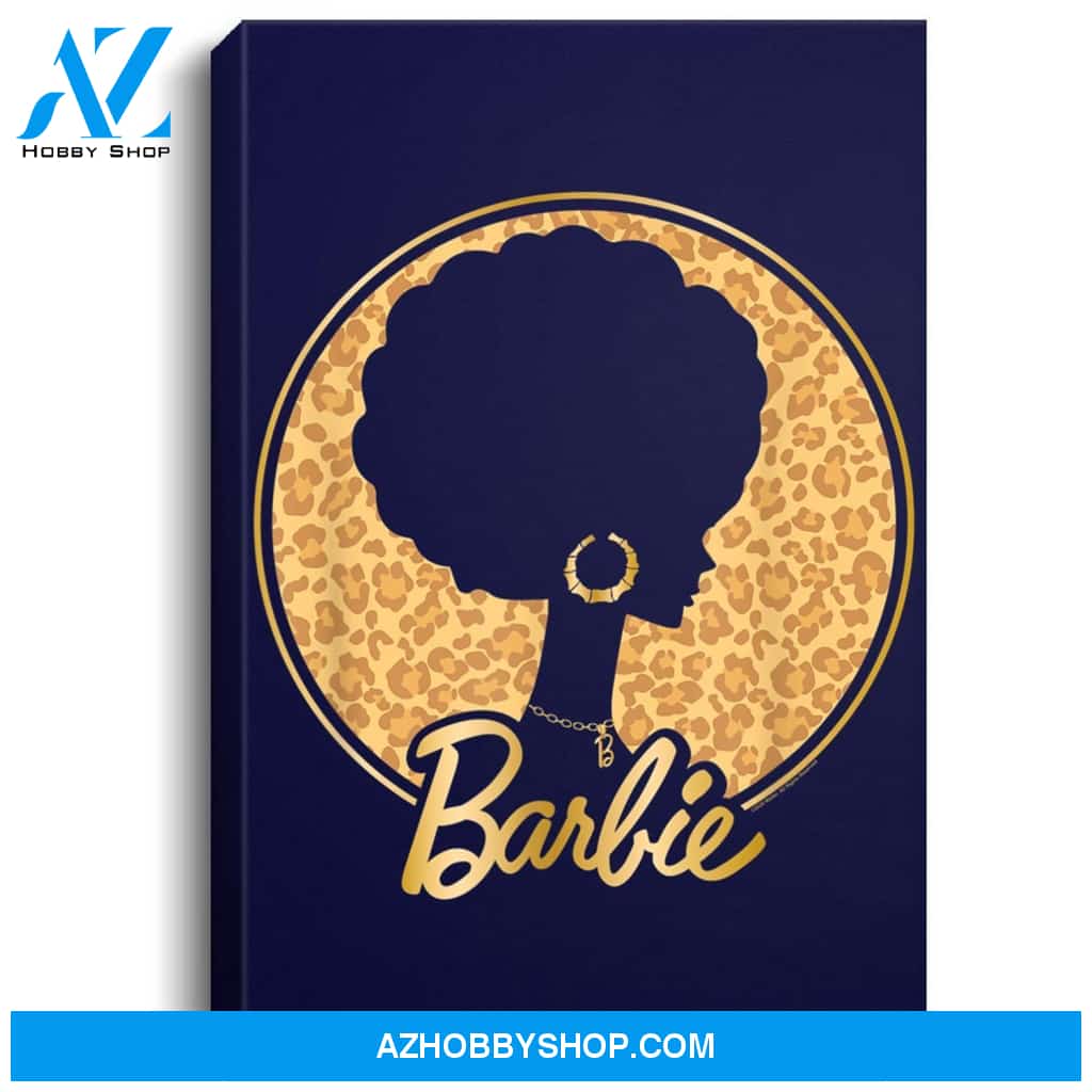 Barbie Afro Barbie Leopard Portrait Canvas