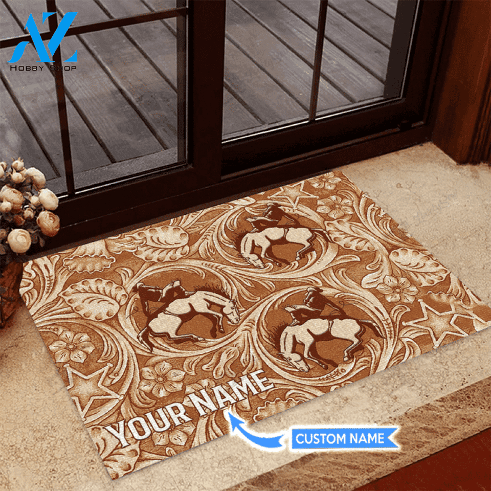 Bareback bronc Basic Custom Doormat | Welcome Mat | House Warming Gift