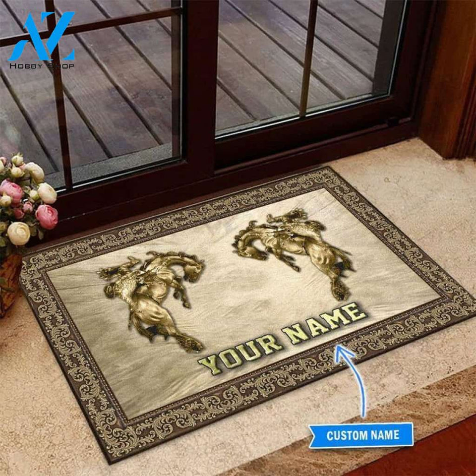 Bareback Bronc Luxurious Custom Doormat | Welcome Mat | House Warming Gift