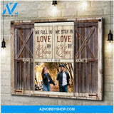 Personalized Photo Gifts Barn Wood Window We stay in love by choice, Custom Canvas Prints Wedding Anniversary Gifts
