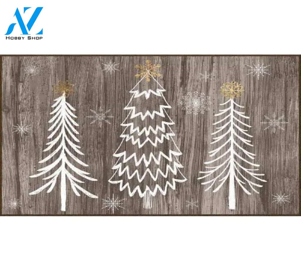 Barnwood Wonderland Driftwood Christmas Tree Doormat Indoor And Outdoor Mat Entrance Rug Sweet Home Decor Housewarming Gift Gift Friend Family Christmas Holiday