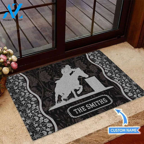 Barrel Racing Black Custom Doormat | Welcome Mat | House Warming Gift