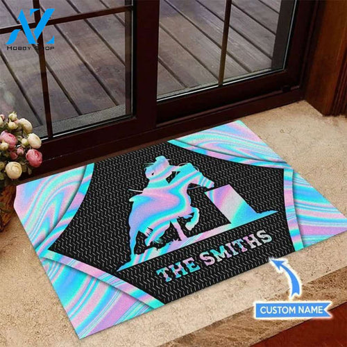 Barrel racing Hologram Custom Doormat | Welcome Mat | House Warming Gift