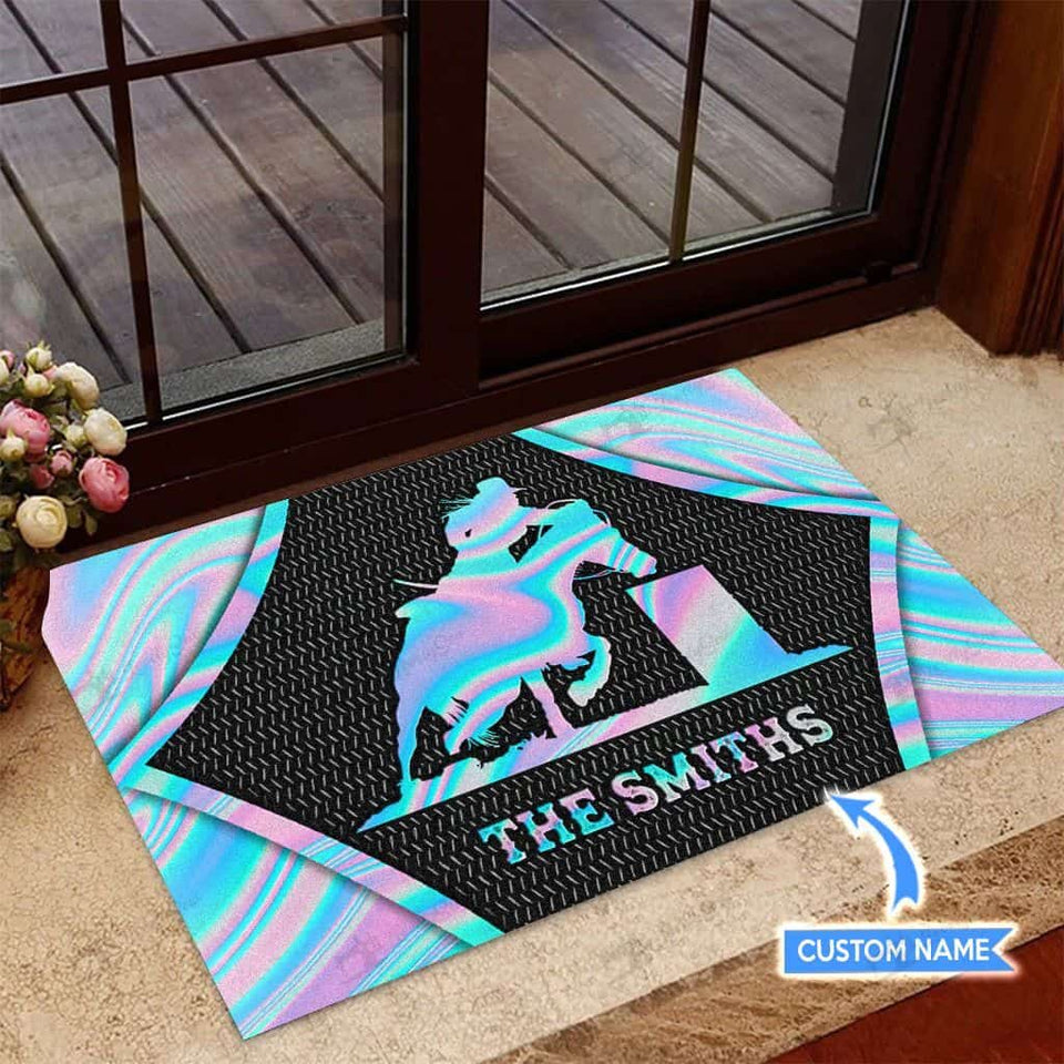 Barrel Racing Personalized Custom Name Doormat Welcome Mat