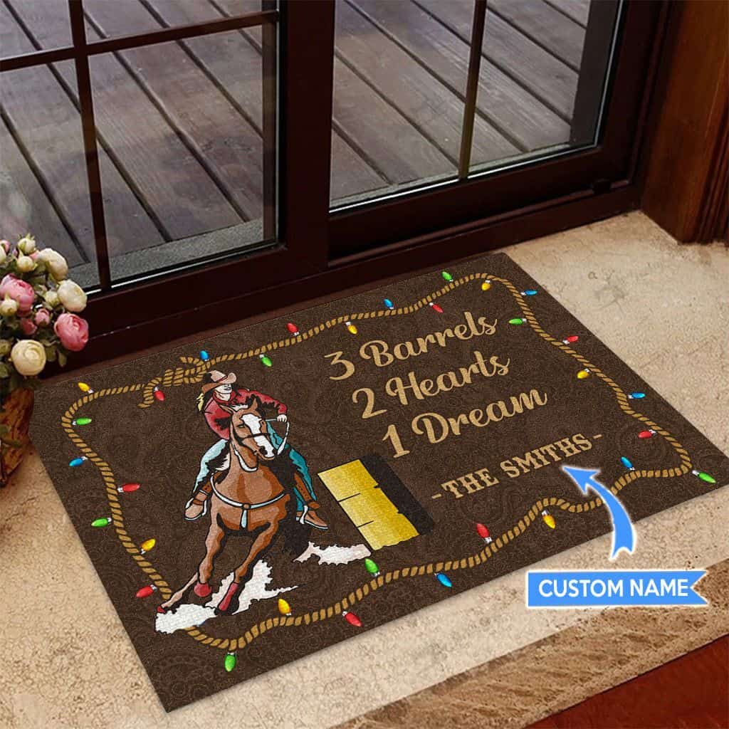 Barrel Racing Personalized Custom Name Doormat Welcome Mat