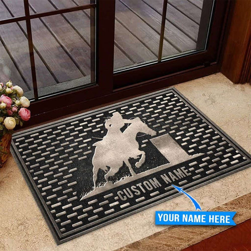 Barrel Racing Personalized Custom Name Doormat Welcome Mat
