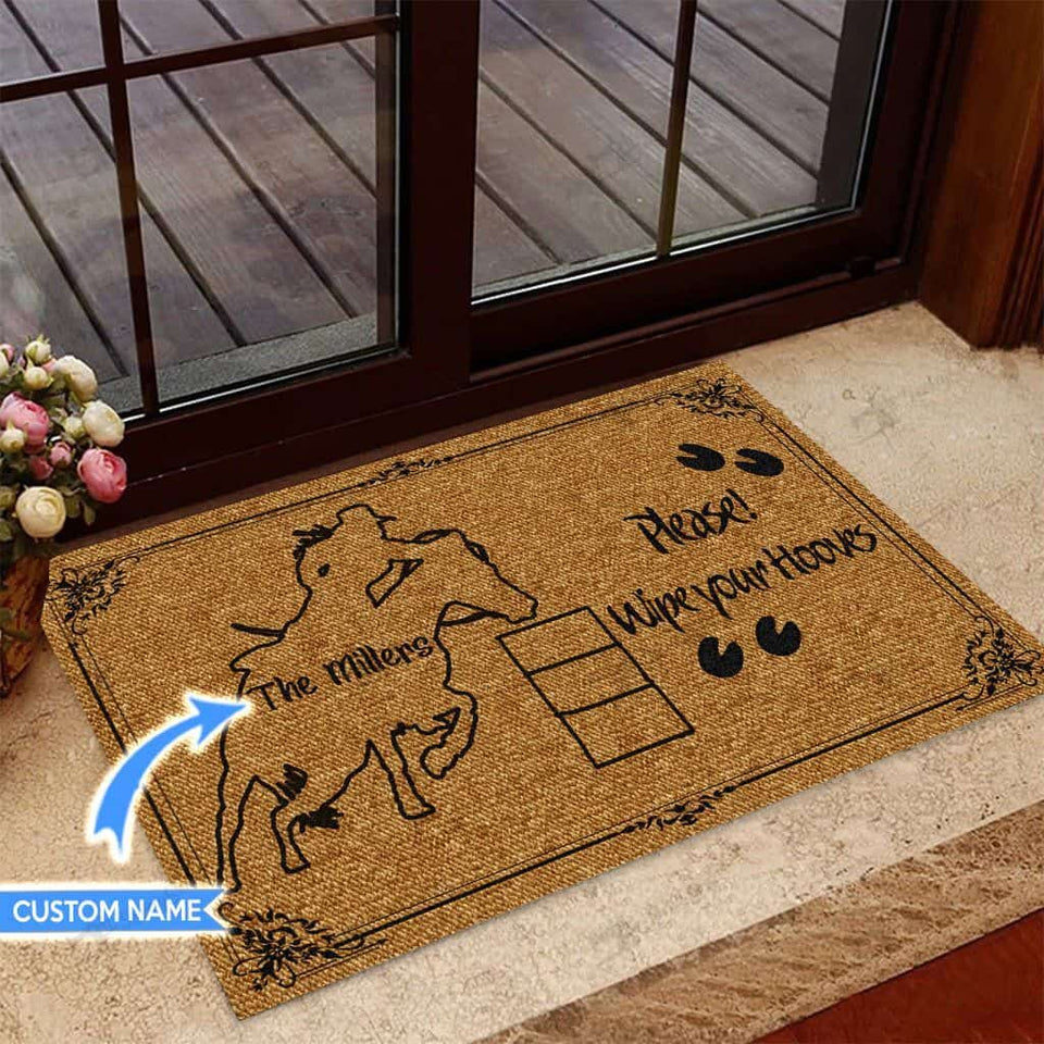 Barrel Racing Personalized Custom Name Doormat Welcome Mat