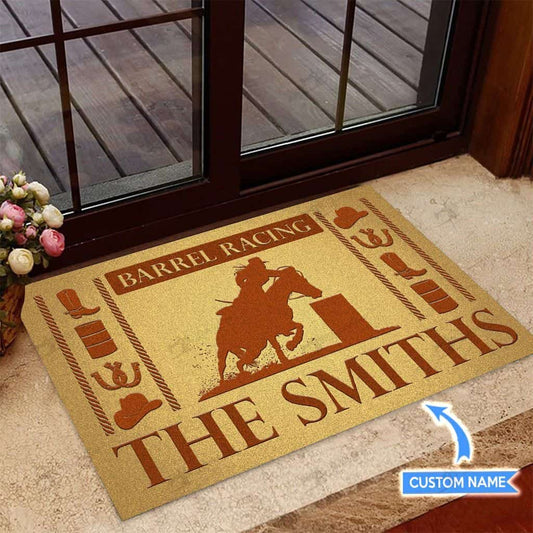 Barrel Racing Personalized Custom Name Doormat Welcome Mat