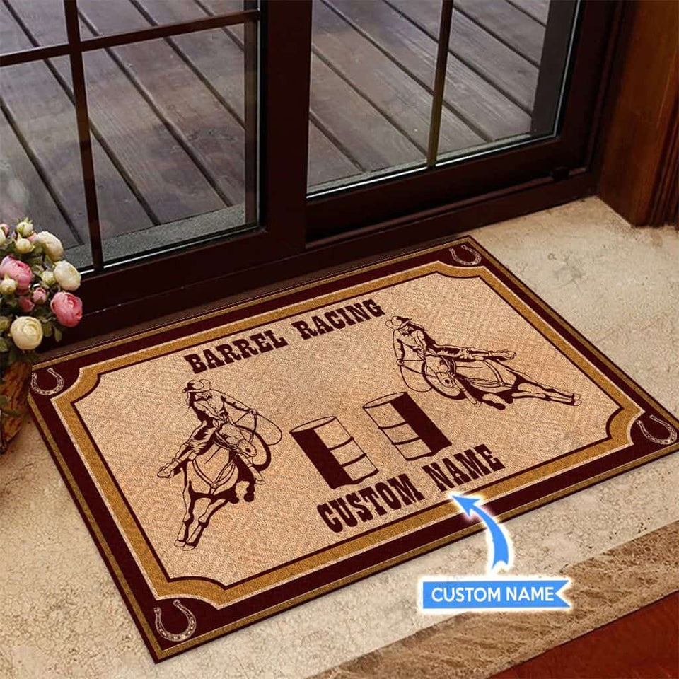 Barrel Racing Personalized Custom Name Doormat Welcome Mat