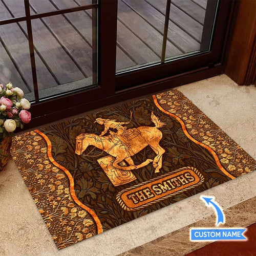 Barrel Racing Personalized Custom Name Doormat Welcome Mat