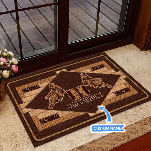 Barrel Racing Personalized Custom Name Doormat Welcome Mat