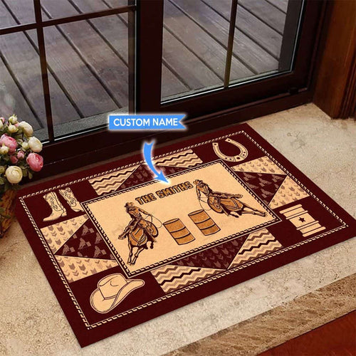 Barrel Racing Personalized Custom Name Doormat Welcome Mat
