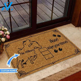 Barrel racing Please Wipe Your Hooves Custom Doormat | Welcome Mat | House Warming Gift