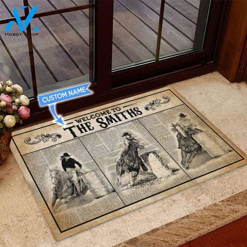 Barrel racing Welcome To Custom Doormat | Welcome Mat | House Warming Gift