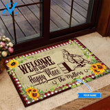 Barrel Racing Welcome To Our Happy Place Custom Doormat | Welcome Mat | House Warming Gift