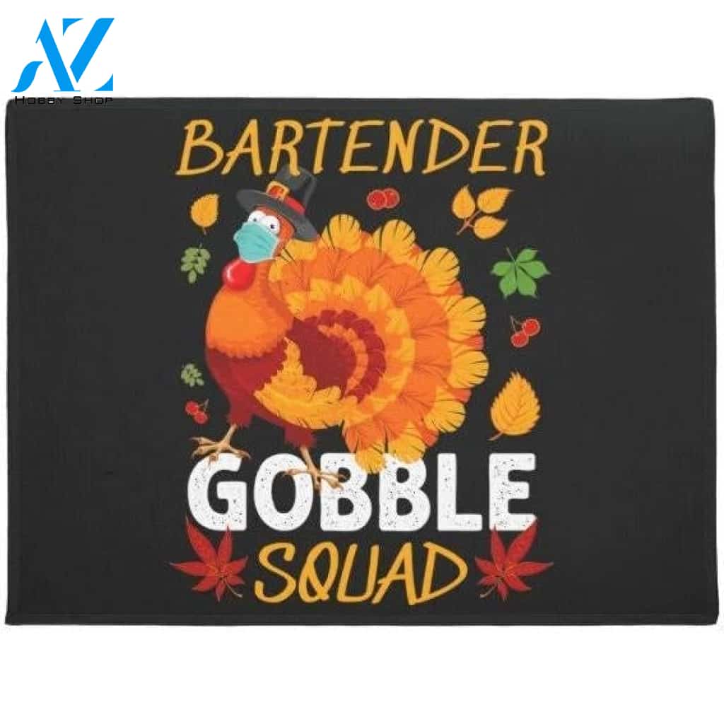 Bartender Gobble Turkey Face Mask Doormat Welcome Mat House Warming Gift Home Decor Funny Doormat Gift Idea