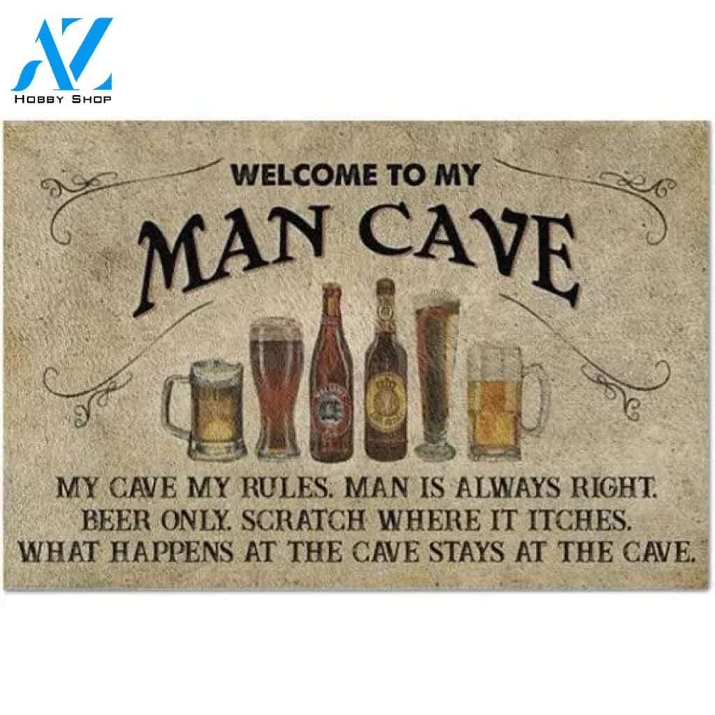 Bartender Welcome To My Man Cave Indoor and Outdoor Doormat Warm House Gift Welcome Mat Gift for Friend Family