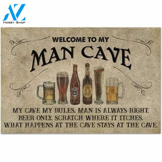 Bartender Welcome To My Man Cave Indoor and Outdoor Doormat Warm House Gift Welcome Mat Gift for Friend Family