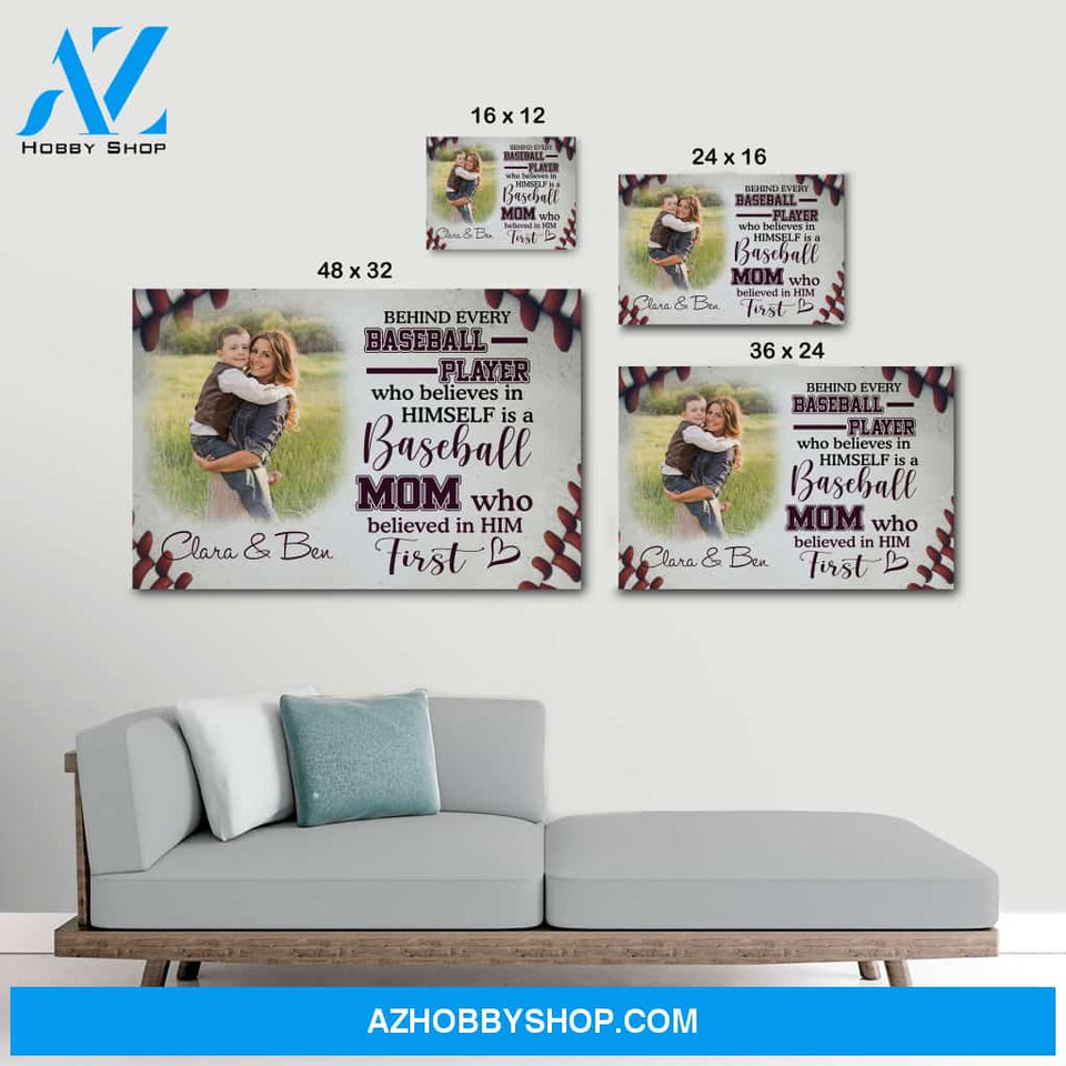 Baseball always believe in her son - Personalized Canvas