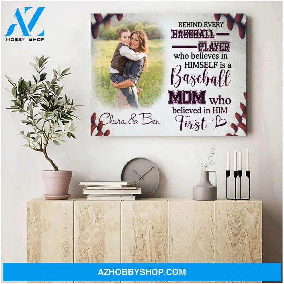 Baseball always believe in her son - Personalized Canvas