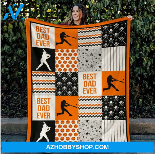 Baseball Best Dad Ever Fleece Blanket Gift Idea For Baseball Lovers Gift For Family Birthday Gift Home Decor Bedding Couch Sofa Soft And Comfy Cozy