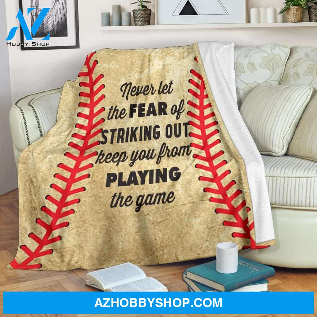 Baseball Blanket, Never Let The Fear Of Striking,Soft Blanket.Gift Home Decor Bedding Couch Sofa Soft and Comfy Cozy