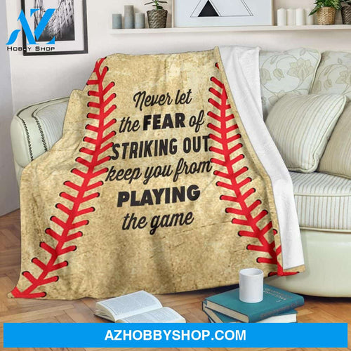 Baseball Blanket, Never Let The Fear Of Striking,Soft Blanket.Gift Home Decor Bedding Couch Sofa Soft and Comfy Cozy