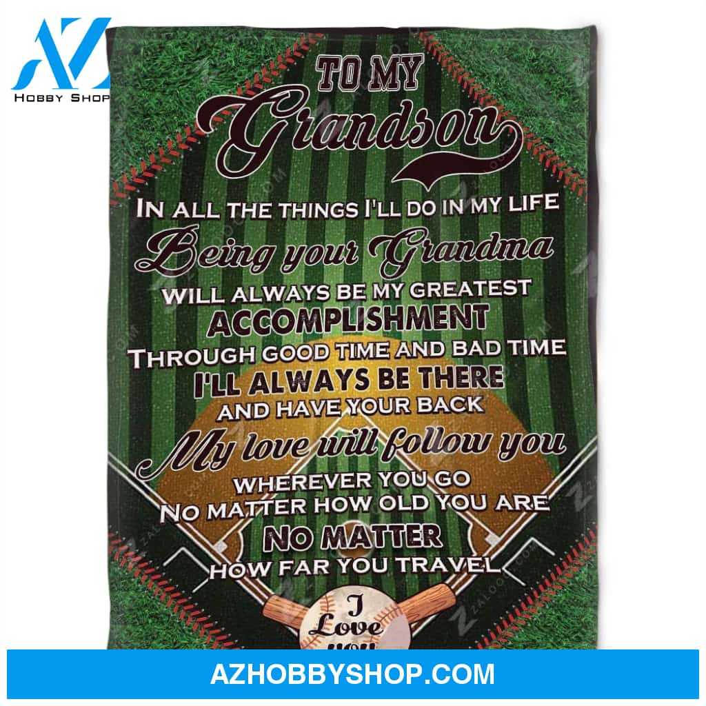 Baseball Blanket, To My Grandson, My Love Will Follow You,Soft Blankets.Gift Home Decor Bedding Couch Sofa Soft and Comfy Cozy