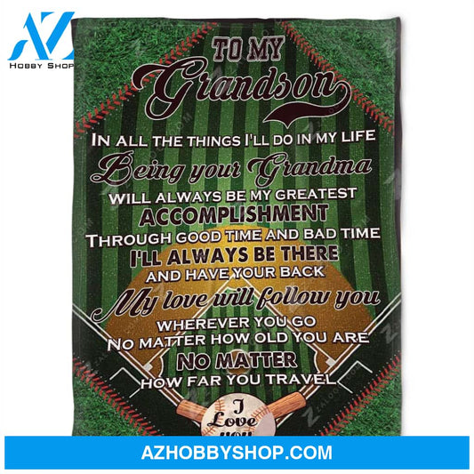 Baseball Blanket, To My Grandson, My Love Will Follow You,Soft Blankets.Gift Home Decor Bedding Couch Sofa Soft and Comfy Cozy