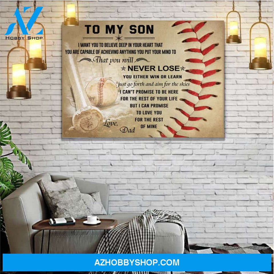 Baseball Canvas Prints Wall Art - Perfect Gift For Son - Matte Canvas