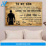 Baseball Canvas Wall Art, Wall Decor Visual Art - Dad to son - I love you