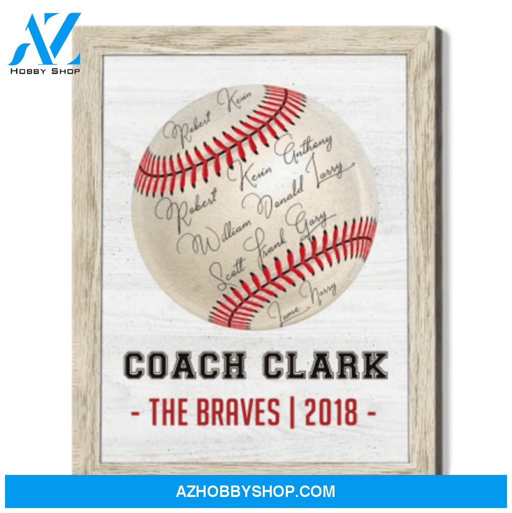 Baseball Coach Gift Coach Appreciation Gift Custom Baseball Team Word Canvas Art