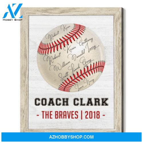 Baseball Coach Gift Coach Appreciation Gift Custom Baseball Team Word Canvas Art