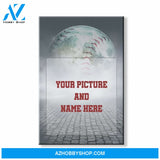 Baseball custom canvas prints - Moon With Photo