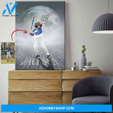 Baseball custom canvas prints - Moon With Photo