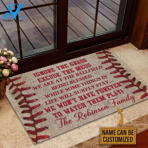 Baseball Excuse The Mess Custom Doormat | Welcome Mat | House Warming Gift