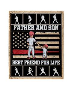 Baseball Father And Son Best Friend For Life US Flag Blanket Gift For Father Son Baseball Lovers Birthday Gift Home Decor Bedding Couch Sofa Soft and Comfy Cozy