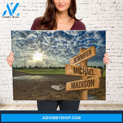 Baseball Field Color Multi Names Premium Canvas