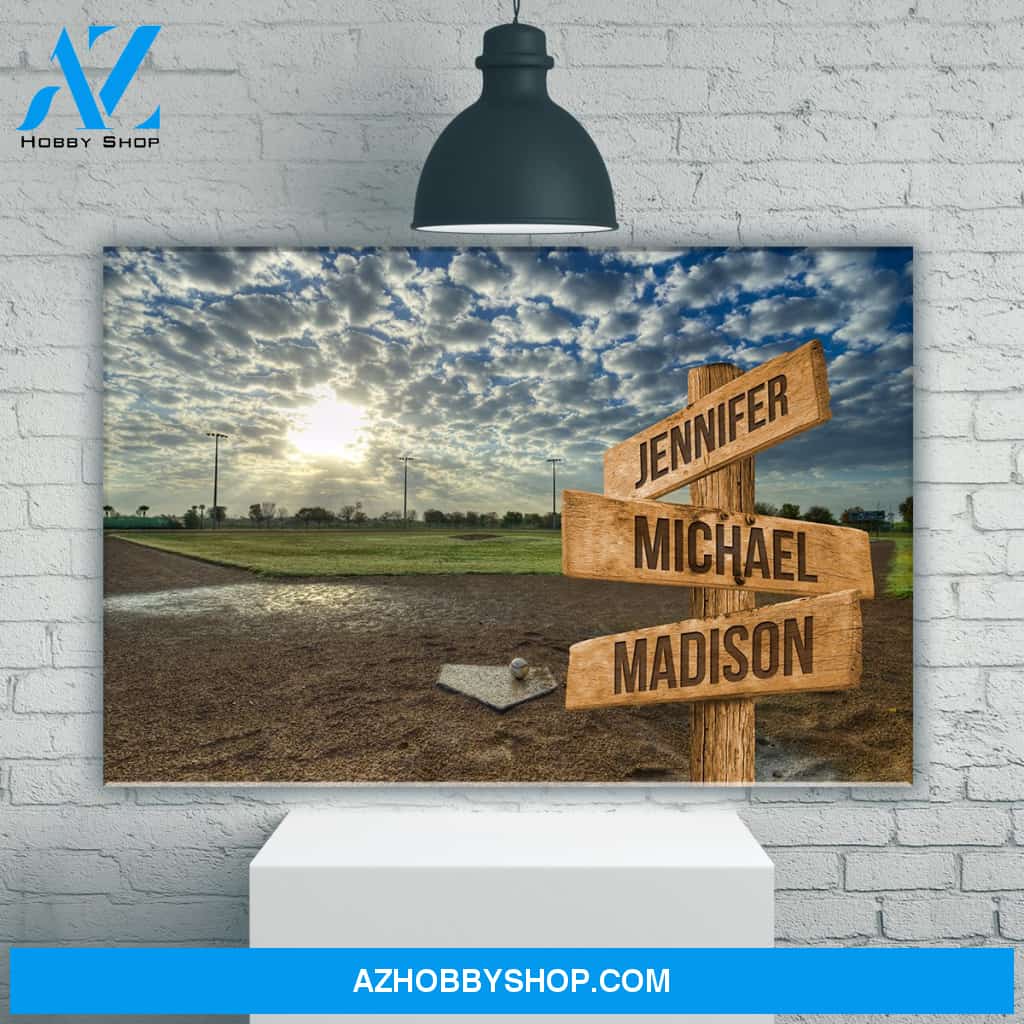 Baseball Field Color Multi Names Premium Canvas