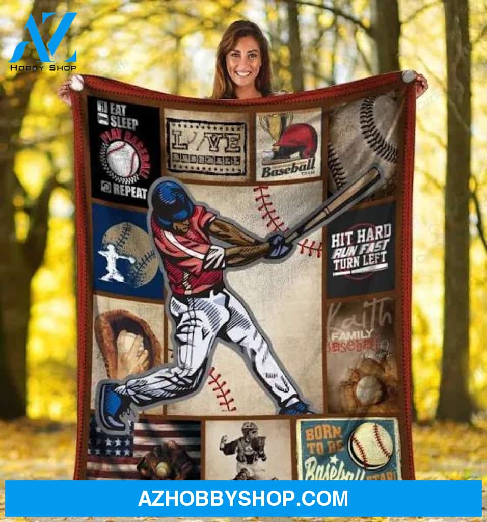 Baseball Love Baseball Player Blanket